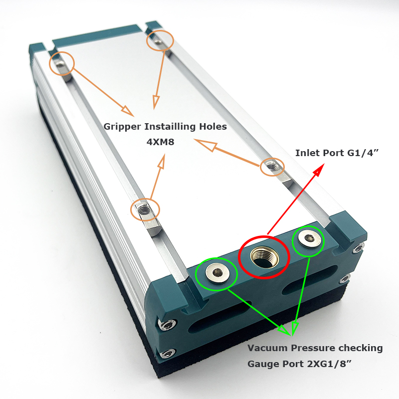Installation detail annotation diagram of Robot Arm Vacuum Gripper